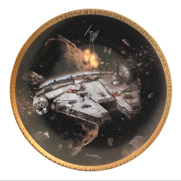 Star Wars Millennium Falcon Plate Vintage Hamilton Collection w/Box - Picture 1 of 7